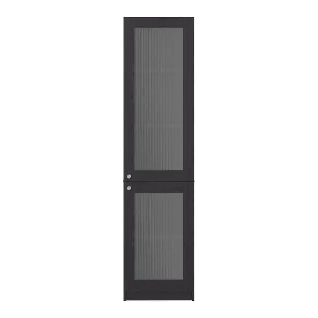 Alt view image 6 of 7 - Surry Tall Bookcase 71" H with 2 Fluted Panel Doors and Five Interior Shelves, Black Wengue