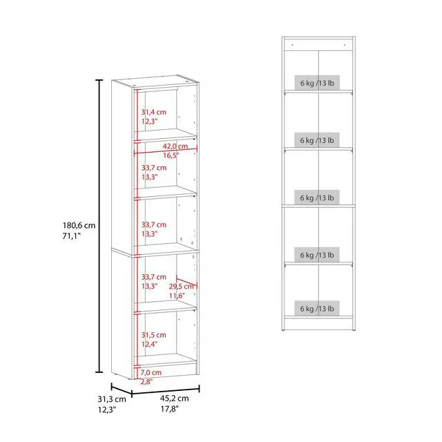 Alt view image 3 of 7 - Surry Tall Bookcase 71" H with 2 Fluted Panel Doors and Five Interior Shelves, Black Wengue