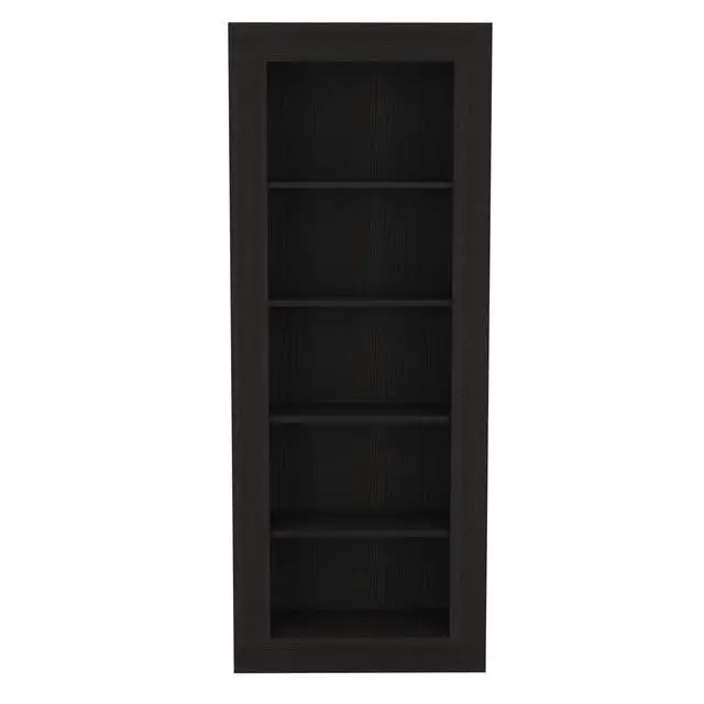 Alt view image 6 of 7 - Bookcase with Vertical Design and 5 Storage Shelves, Black