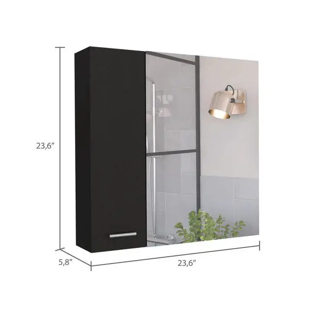 Alt view image 3 of 7 - Kenya Medicine Cabinet, Mirror, Double Door, Four Interior Shelves