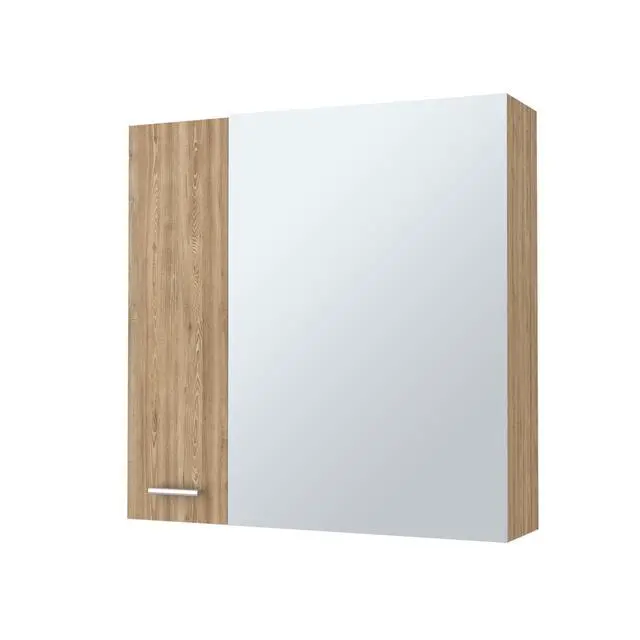 Alt view image 3 of 7 - Avery Wall-Mounted Bathroom Storage Cabinet with Two Doors and Open Side Shelves