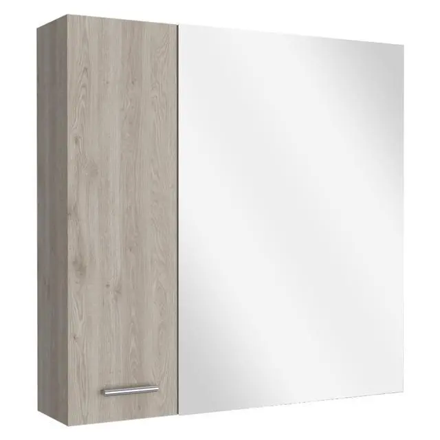 Alt view image 4 of 6 - Avery Wall-Mounted Bathroom Storage Cabinet with Two Doors and Open Side Shelves