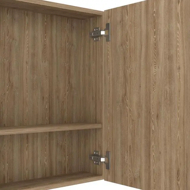 Alt view image 6 of 7 - Avery Wall-Mounted Bathroom Storage Cabinet with Two Doors and Open Side Shelves