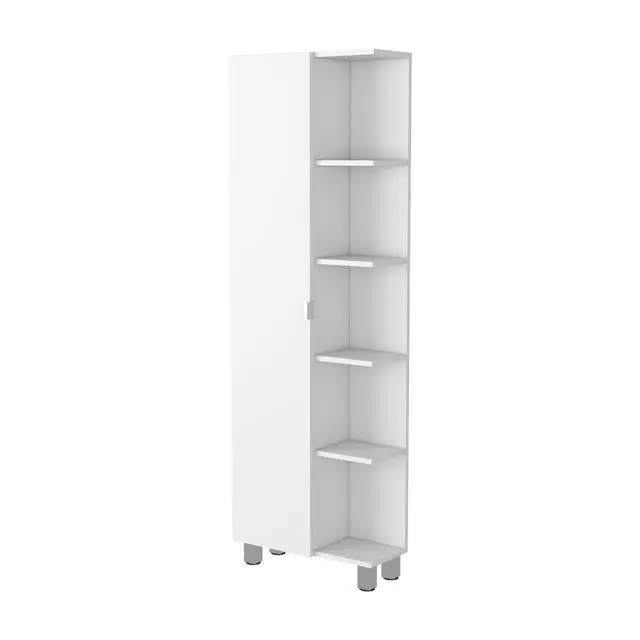 Alt view image 2 of 7 - Los Angeles Linen Cabinet, Five Shelves, One Cabinet, Divisions