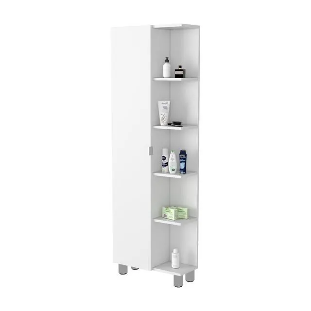 Alt view image 7 of 7 - Los Angeles Linen Cabinet, Five Shelves, One Cabinet, Divisions