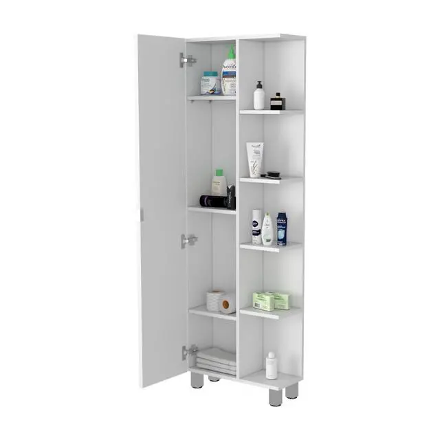 Alt view image 6 of 7 - Los Angeles Linen Cabinet, Five Shelves, One Cabinet, Divisions