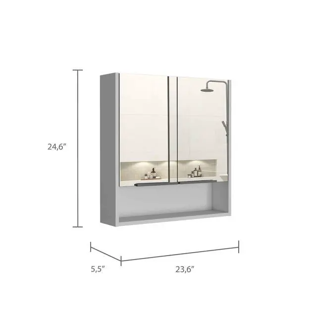 Alt view image 4 of 6 - Ozark 24" Medicine Cabinet With Mirror, One Shelf