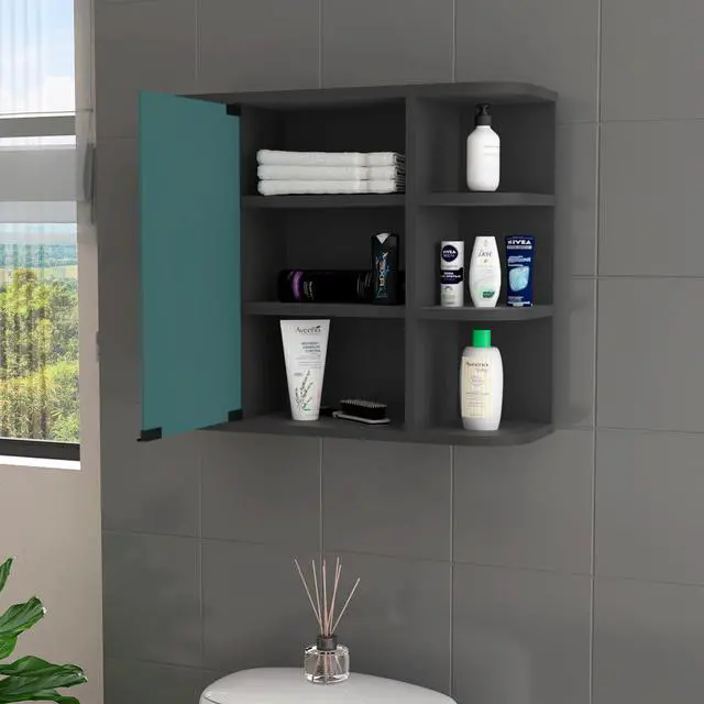 Alt view image 5 of 5 - Valdez Medicine Cabinet With Six Shelves, Mirror Cabinet