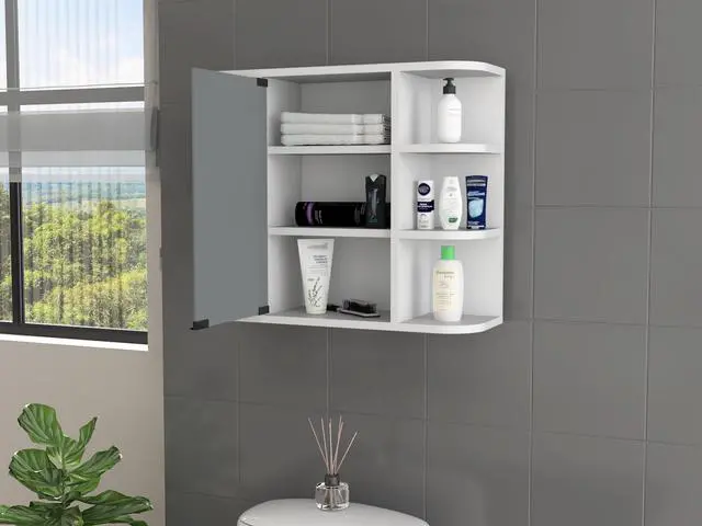 Alt view image 2 of 7 - Valdez Medicine Cabinet With Six Shelves, Mirror Cabinet
