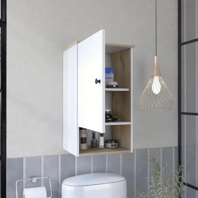 Alt view image 3 of 7 - Alaska Medicine Cabinet, With Three Storage Shelves, Single Door Cabinet
