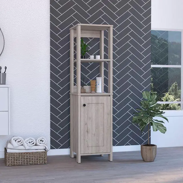 Main image of Arctic Linen Cabinet, With Four Shelves, Single Door Cabinet