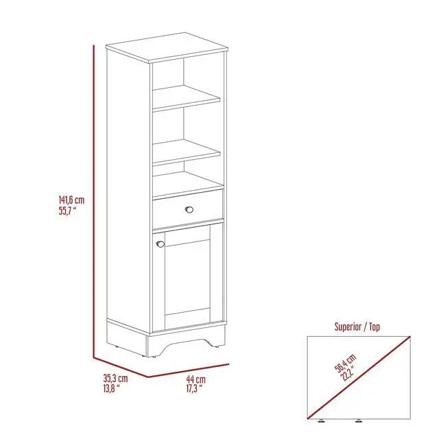 Alt view image 7 of 7 - Alaskan Linen Cabinet, One Drawer, Single Door Cabinet
