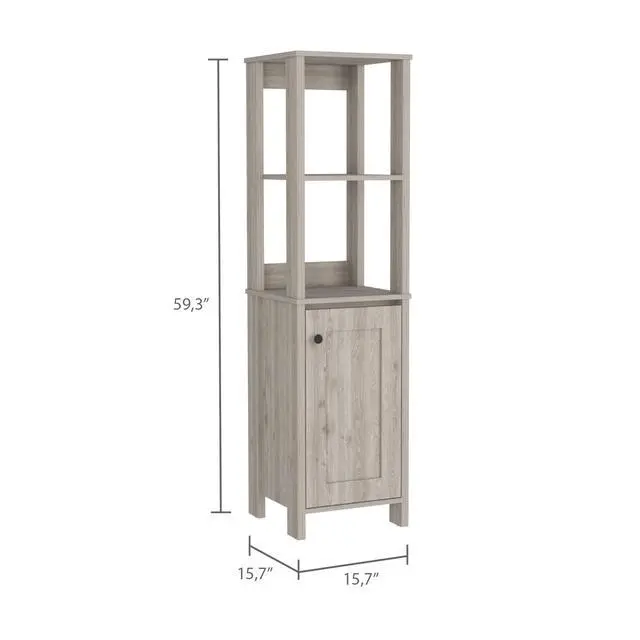 Alt view image 2 of 6 - Arctic Linen Cabinet, With Four Shelves, Single Door Cabinet