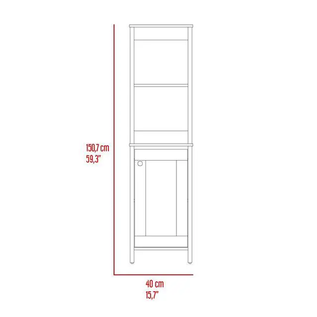 Alt view image 6 of 6 - Arctic Linen Cabinet, With Four Shelves, Single Door Cabinet