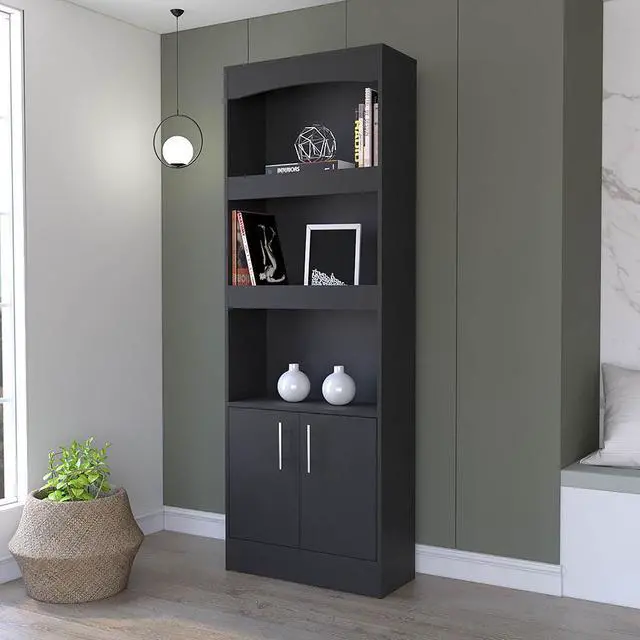 Main image of Durango Bookcase, Three Shelves, Double Door Cabinet
