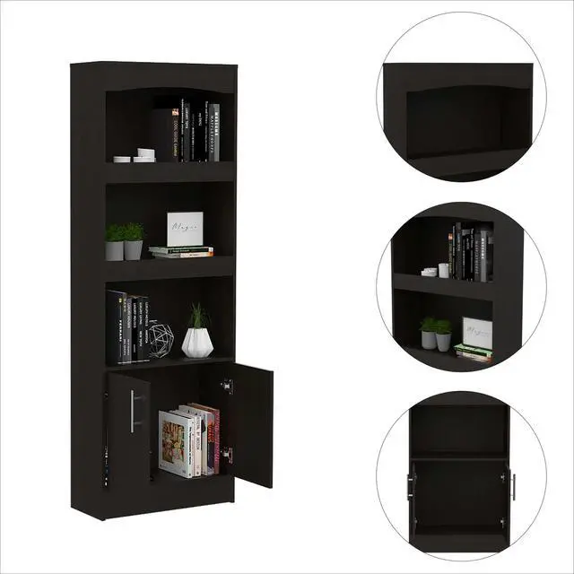Alt view image 5 of 6 - Durango Bookcase, Three Shelves, Double Door Cabinet