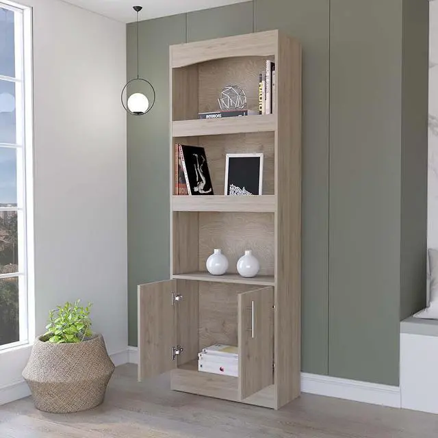Main image of Durango Bookcase, Three Shelves, Double Door Cabinet