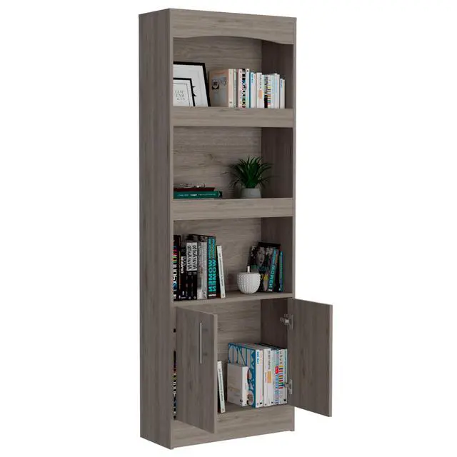 Alt view image 5 of 7 - Durango Bookcase, Three Shelves, Double Door Cabinet