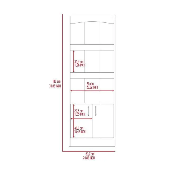 Alt view image 7 of 7 - Durango Bookcase, Three Shelves, Double Door Cabinet
