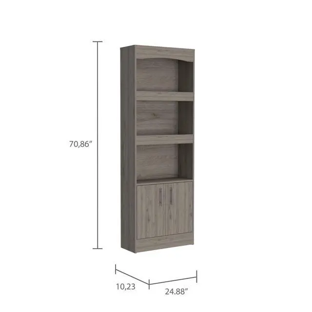 Alt view image 3 of 7 - Durango Bookcase, Three Shelves, Double Door Cabinet