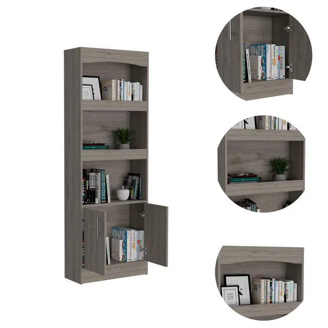 Alt view image 6 of 7 - Durango Bookcase, Three Shelves, Double Door Cabinet