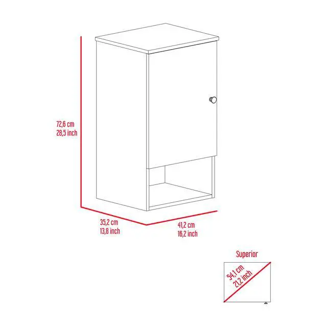 Alt view image 6 of 6 - Alaska Medicine Cabinet, With Three Storage Shelves, Single Door Cabinet