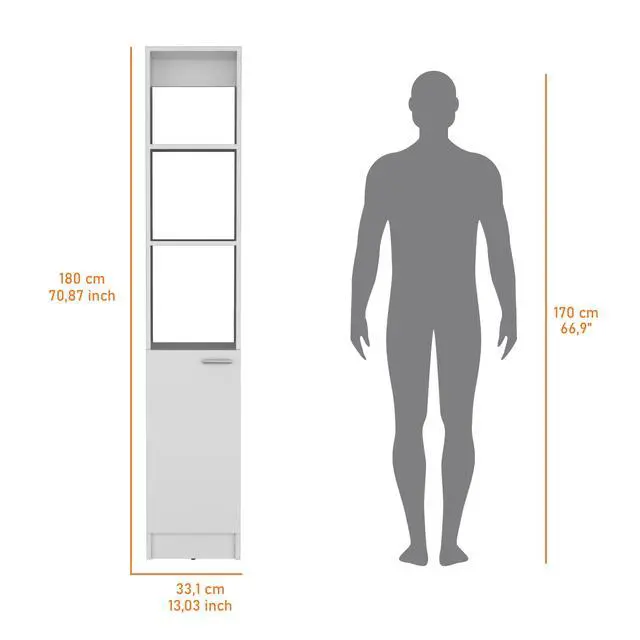 Alt view image 3 of 7 - Brenda Linen Cabinet with 1 door, 3 open shelves