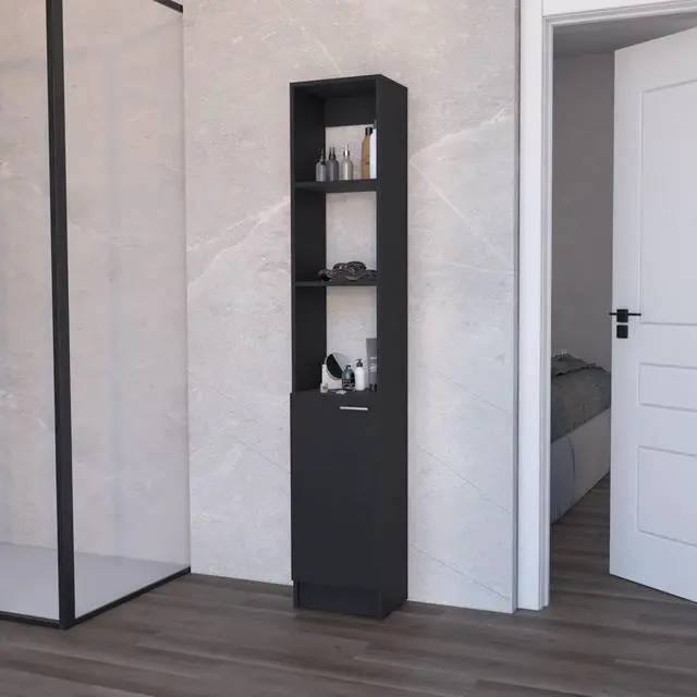 Main image of Brenda Linen Cabinet with 1 door, 3 open shelves