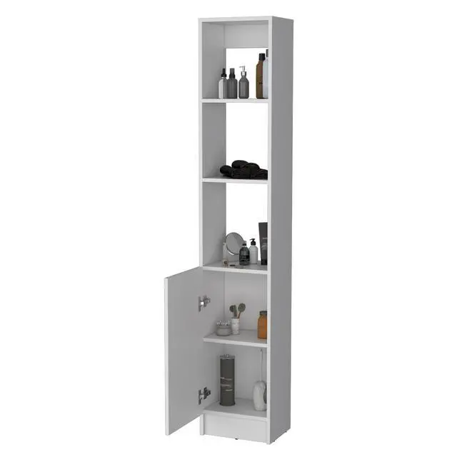 Alt view image 7 of 7 - Brenda Linen Cabinet with 1 door, 3 open shelves