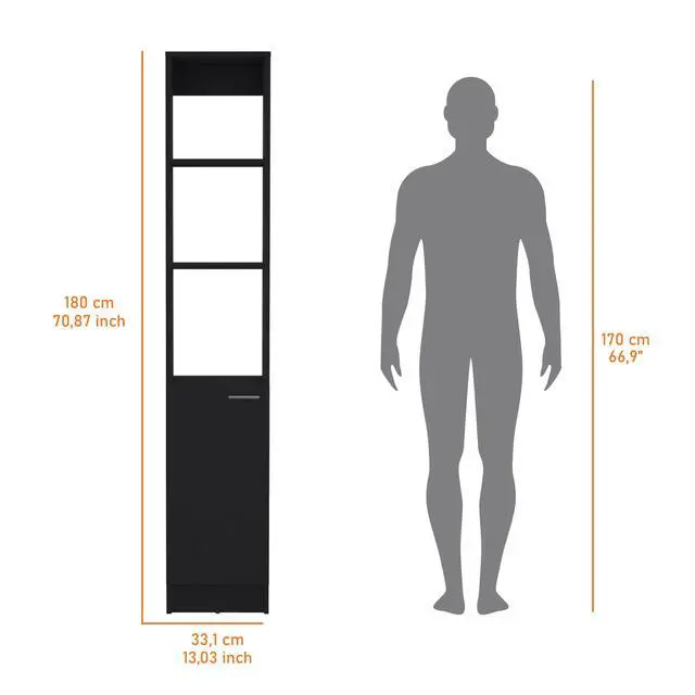 Alt view image 3 of 7 - Brenda Linen Cabinet with 1 door, 3 open shelves