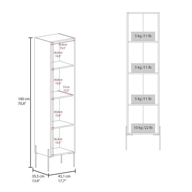 Alt view image 4 of 7 - Sealy Hight Auxiliary Furniture in Melamine and 4 Shelves, Matt Gray