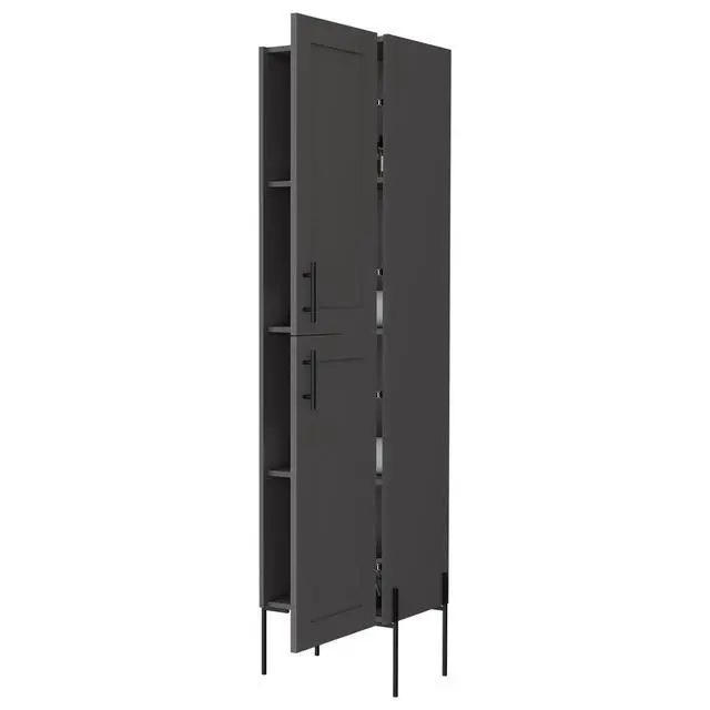 Alt view image 7 of 7 - Sealy Hight Auxiliary Furniture in Melamine and 4 Shelves, Matt Gray