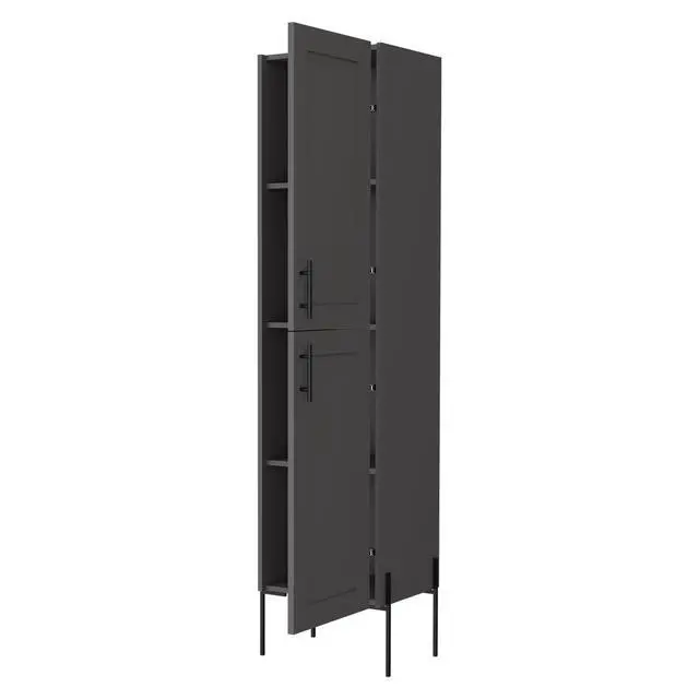 Alt view image 6 of 7 - Sealy Hight Auxiliary Furniture in Melamine and 4 Shelves, Matt Gray