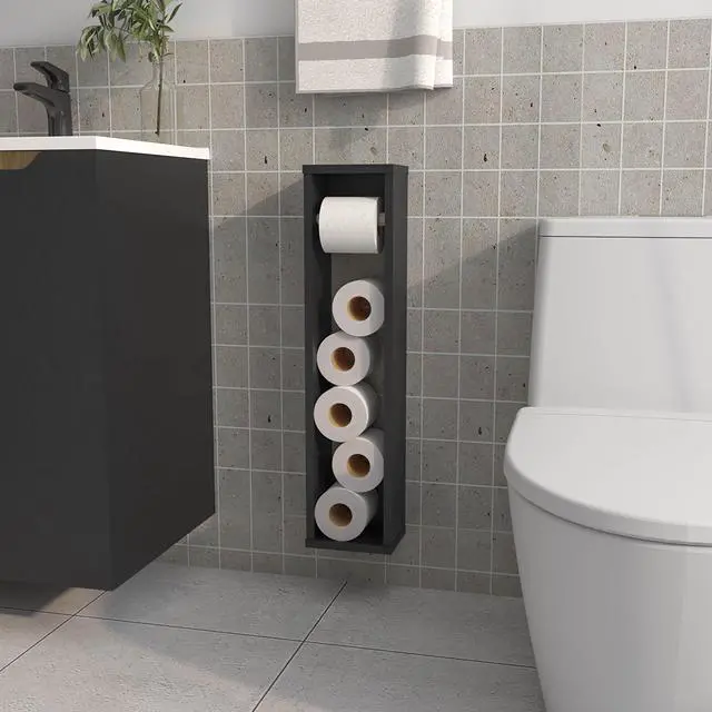 Main image of Supai Toilet Paper Holder in Melamine, Black