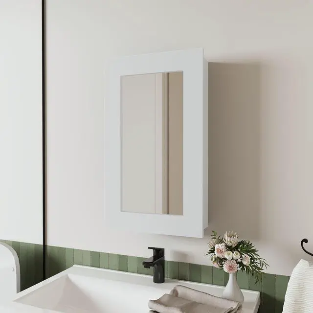 Main image of Parks Medicine Cabinet With Included Mirror, White