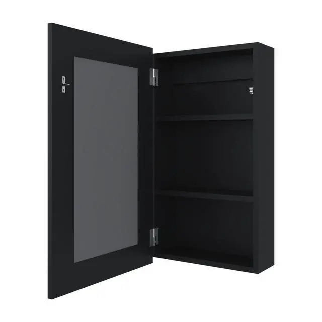 Alt view image 4 of 7 - Parks Medicine Cabinet With Included Mirror, Black