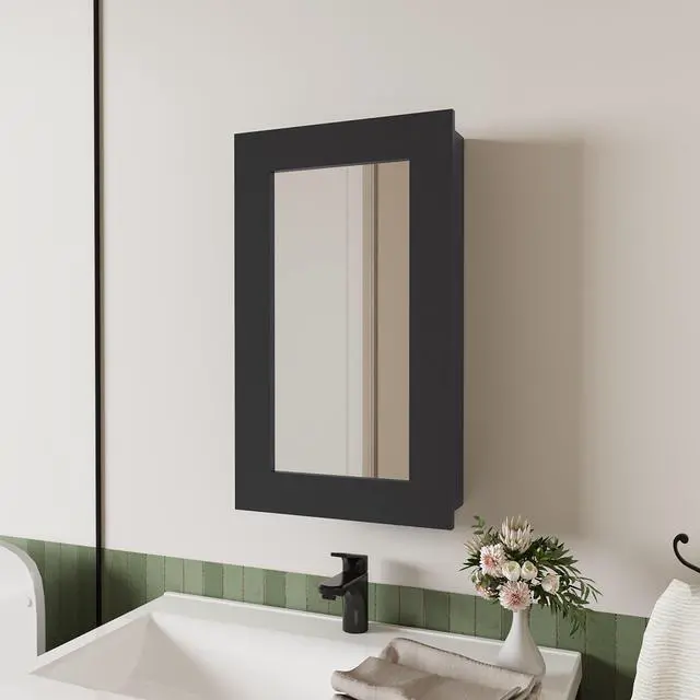 Main image of Parks Medicine Cabinet With Included Mirror, Black