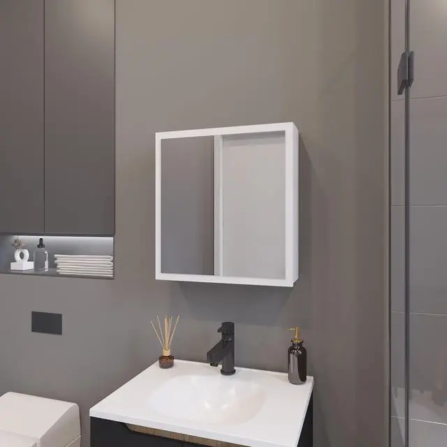 Main image of Morenci Medicine Cabinet With Included Mirror And 1 Door, White