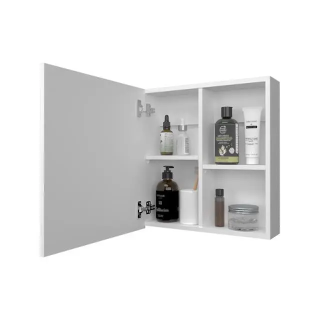 Alt view image 3 of 7 - Morenci Medicine Cabinet With Included Mirror And 1 Door, White