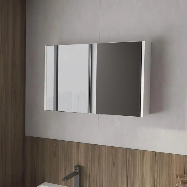 Main image of McNary Medicine Cabinet With Included Mirrors And 2 Doors, White
