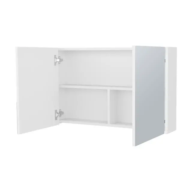 Alt view image 6 of 7 - McNary Medicine Cabinet With Included Mirrors And 2 Doors, White