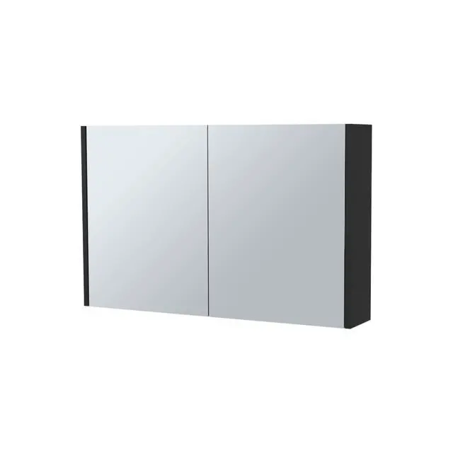 Alt view image 2 of 7 - McNary Medicine Cabinet With Included Mirrors And 2 Doors, Black