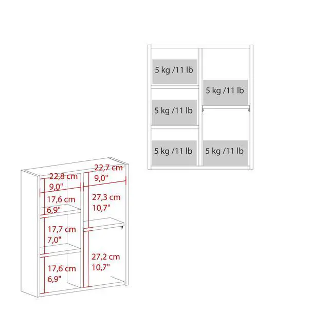 Alt view image 4 of 7 - FM FURNITURE Pinedale Medicine Cabinet with Mirrored Door and Open Storage, White
