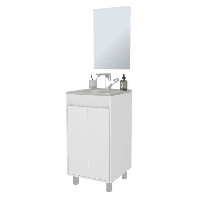 Alt view image 4 of 7 - Saratoga Bathroom Cabinet with 2 Doors, White