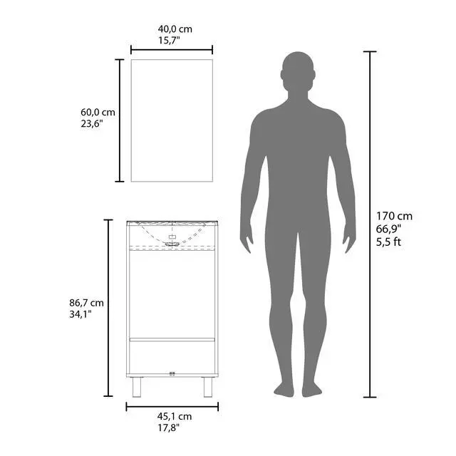 Alt view image 6 of 7 - Saratoga Bathroom Cabinet with 2 Doors, White