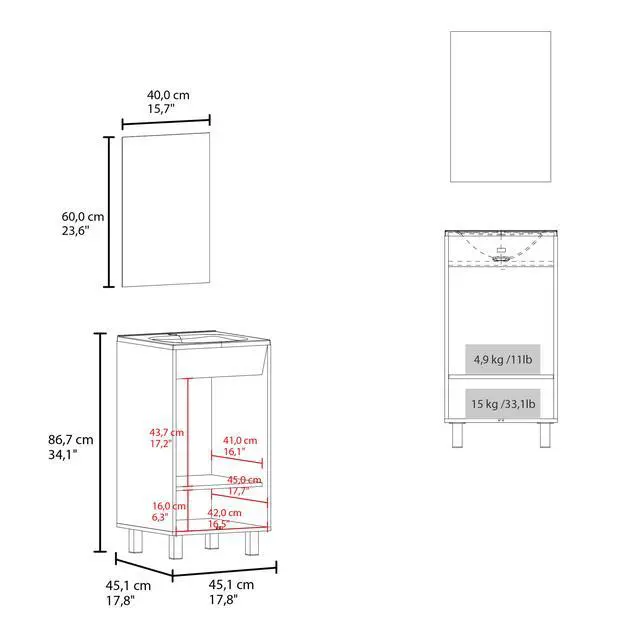 Alt view image 7 of 7 - Saratoga Bathroom Cabinet with 2 Doors, White