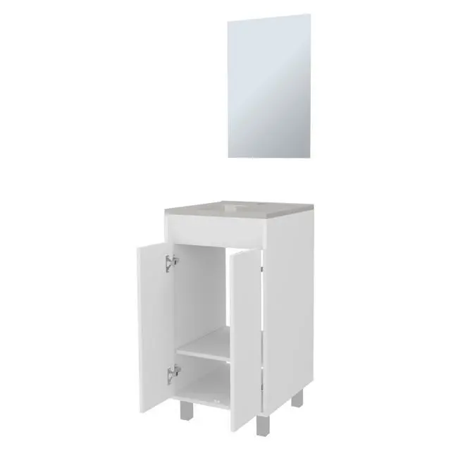 Alt view image 5 of 7 - Saratoga Bathroom Cabinet with 2 Doors, White