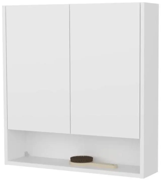 Alt view image 4 of 7 - Gaviota Wall-Mounted Medicine Cabinet, Two Doors, Three Interior Shelves, Modern Bathroom Storage Unit, White