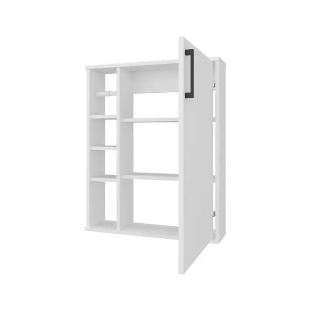 Alt view image 4 of 7 - Yoder, Bathroom Cabinet, 4 Open Shelves, 1 Door, White