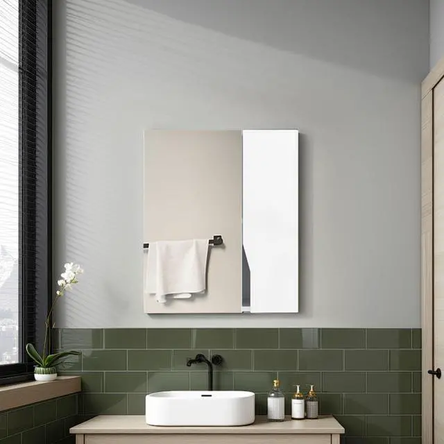 Main image of MAGIA Wall-Mounted Bathroom Cabinet with Mirror, White.